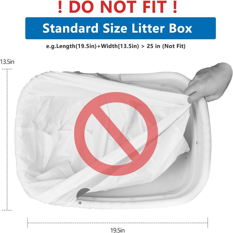 DSPET Self Cleaning Cat Litter Box Liners-60 Counts, Extra Thick Litter Bags for Automatic Cat Litter Box Robot with Drawstring Trash Bags - Image 5